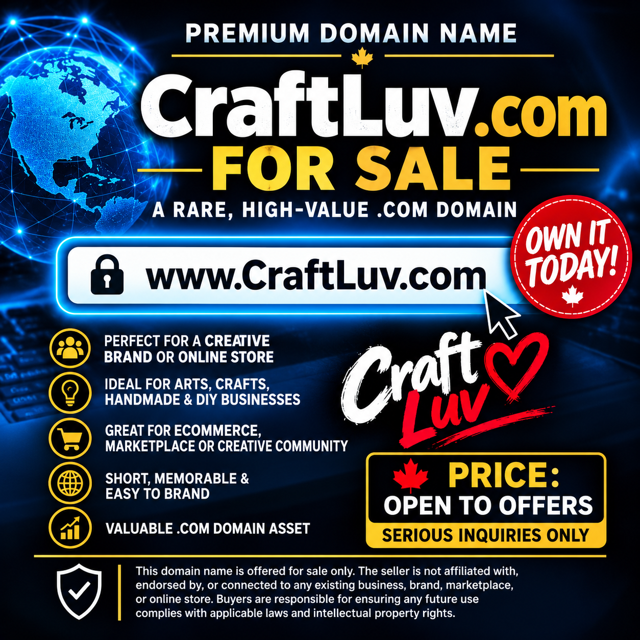 Craftluv.com Domain for Sale